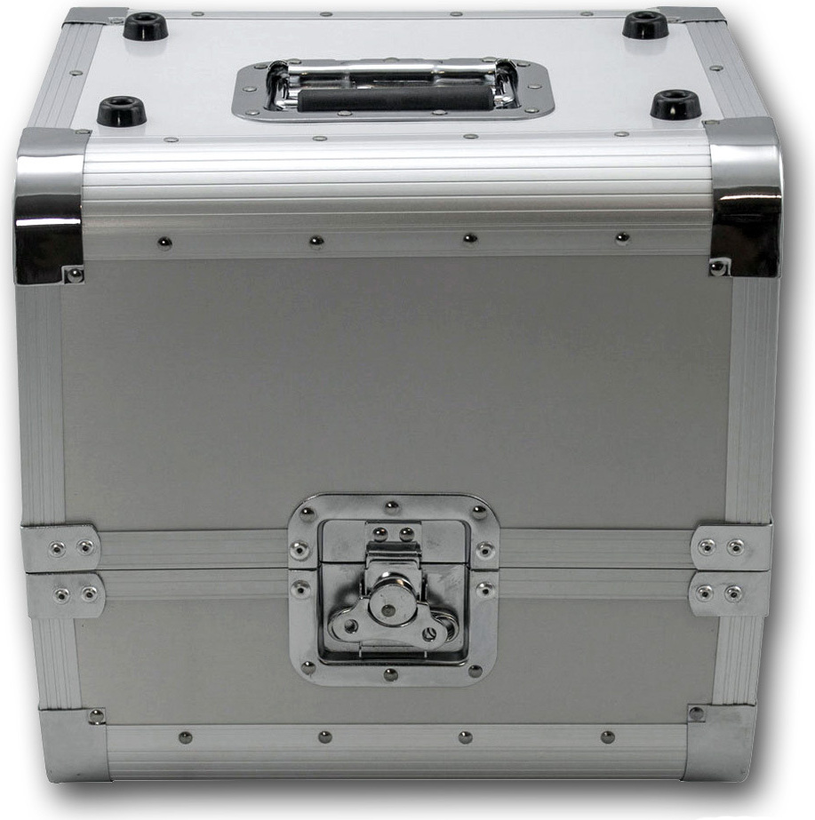 satisfire LP Plattencase PRO - 50:50 Split - für 80LPs - DJ Plattenkoffer für 80 Schallplatten - silber