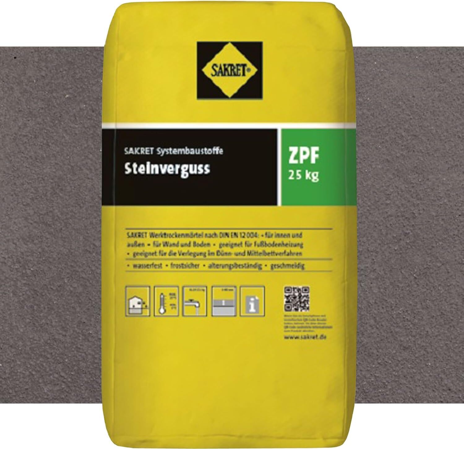 SAKRET Steinverguss ZPF anthratzit 25 kg 1797443