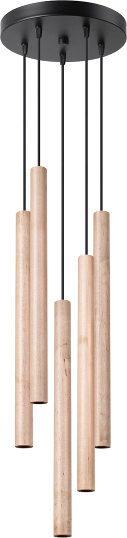 Pendelleuchten PASTELO 5P holz 5xG9 8W Stahl/Holz 110x25x25cm Sollux Lighting