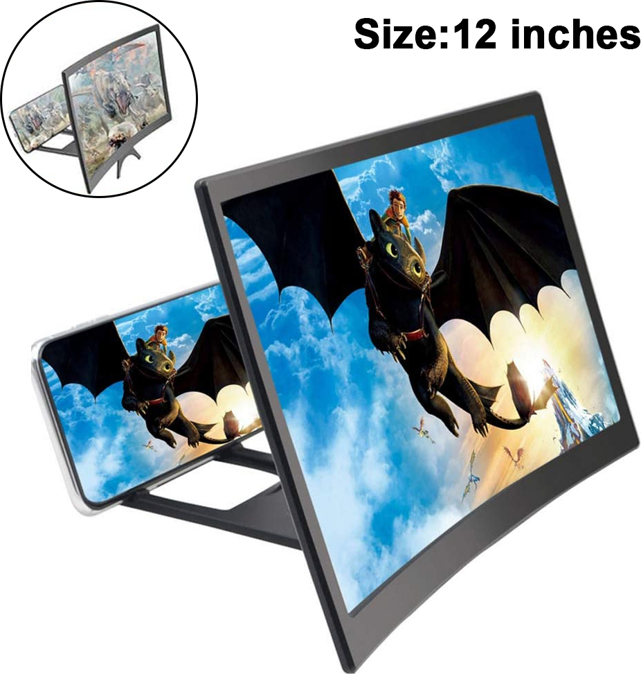youjia 12/14-Zoll-Handy-Bildschirmlupe 3D-Bildschirme Lupe zum Ansehen von Filmvideos Handy-Lupe Lupe für Smartphones(12 Zoll) RLWQ-CL-20220621-081