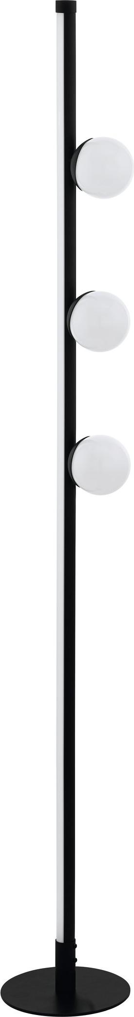 EGLO LED Stehlampe Phianeros, Stehleuchte, Standleuchte aus Stahl und Kunststoff, Wohnzimmerlampe, Bürolampe in Schwarz, Weiß, Tritt-Schalter 99378