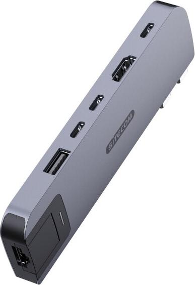 Sitecom AC-2001 Multiport-Hub 6-in-2 für MacBook Air (M1/M2/M3) Grau