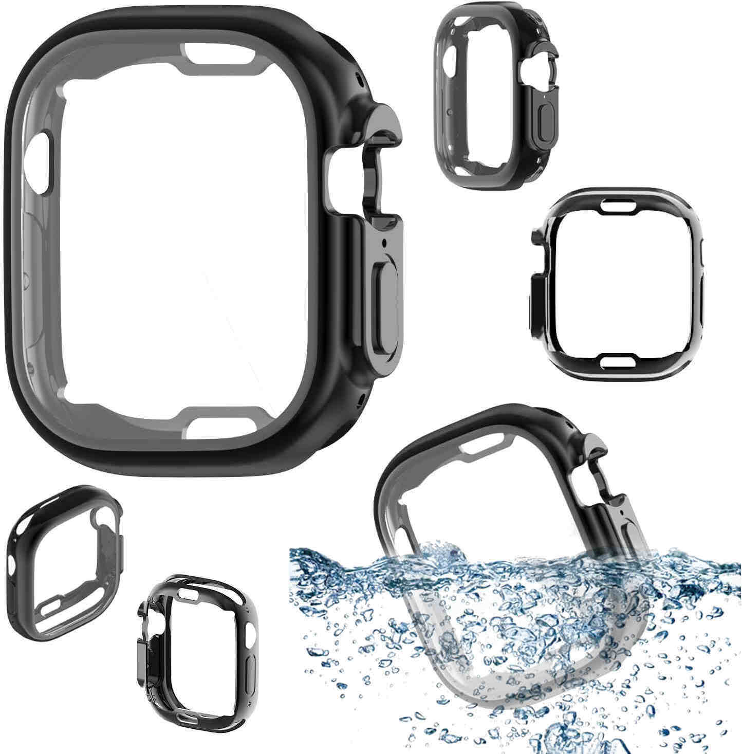 Pre Apple Watch Ultra 1 + 2 49 mm 2 v 1 Puzdro TPU Cover + PET fólia