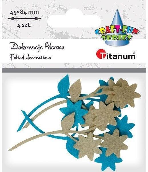 TITANUM Filzblumen mit Zweigmischung 4tlg