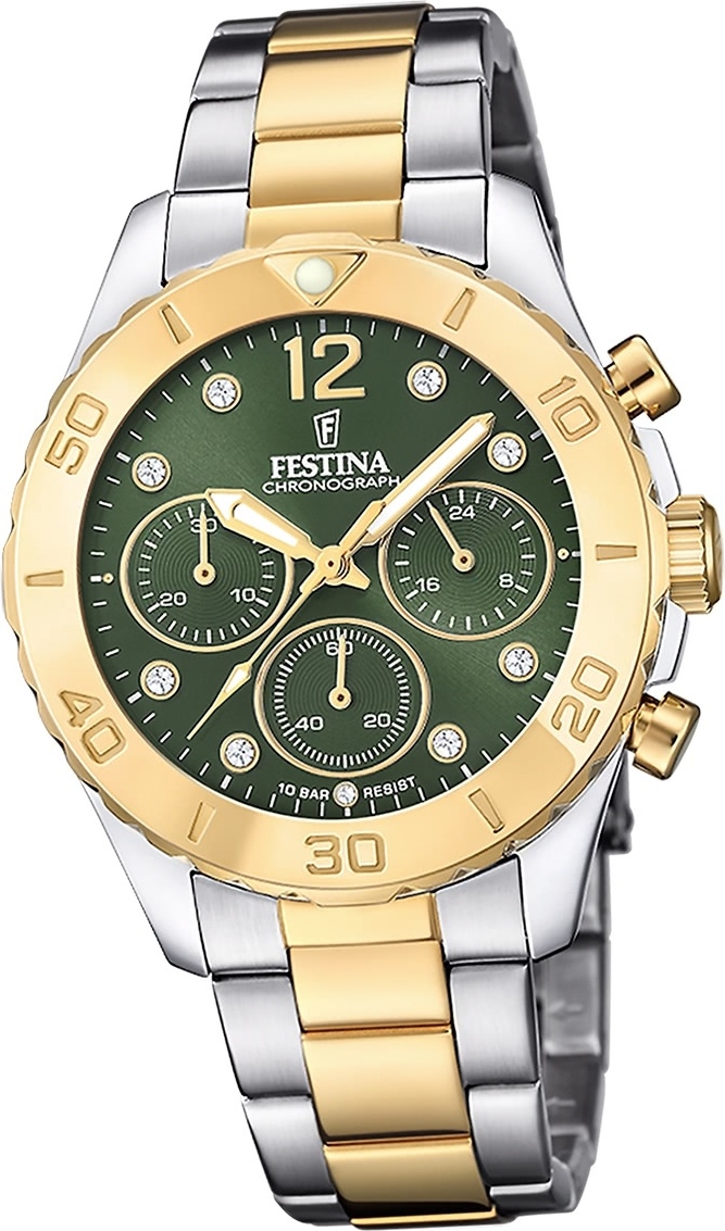 Dámske hodinky Festina z ušľachtilej ocele strieborno-zlaté Festina Boyfriend náramkové hodinky D2UF20604/2