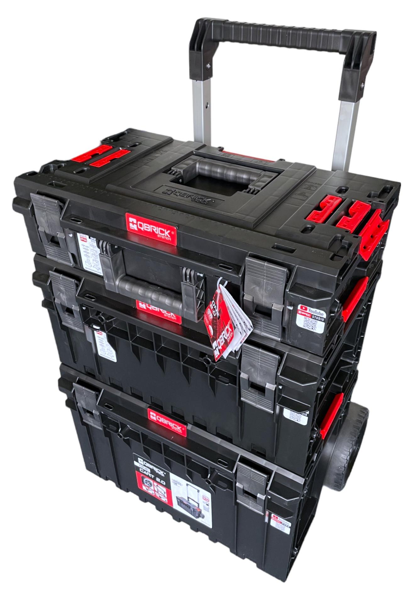 Qbrick System ONE 2.0 Vario Set Nr. 1 Werkzeugwagen Set + ONE 200 2.0 Vario + ONE 350 2.0 Vario + ONE Cart 2.0 IP66 105,4 l 640 x 440 x 900 mm