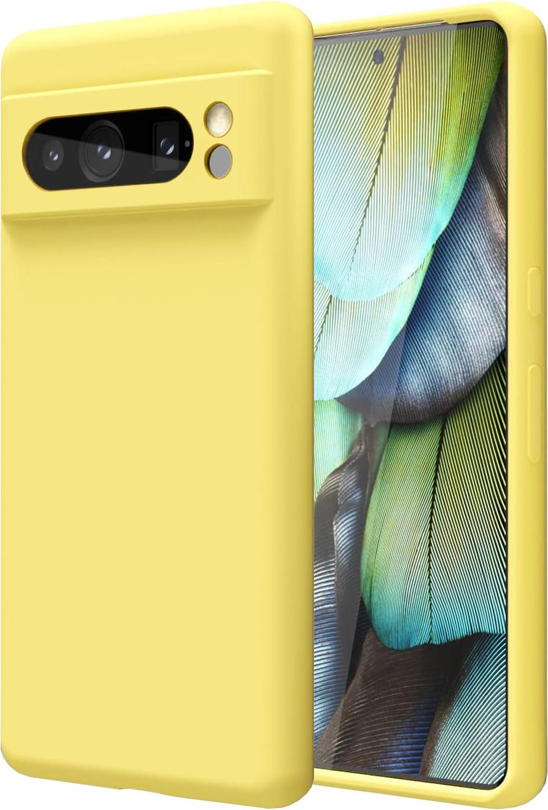 HULLIN Custodia Compatibile Con Google Pixel 8 Pro (6.7), Cover Protettiva Pelle PU - Arancia