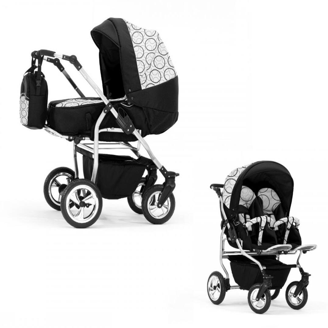 Zwillingskinderwagen 2 in 1 Duo Twin inkl. Sportsitze - 11 Teile - in 20 Farben