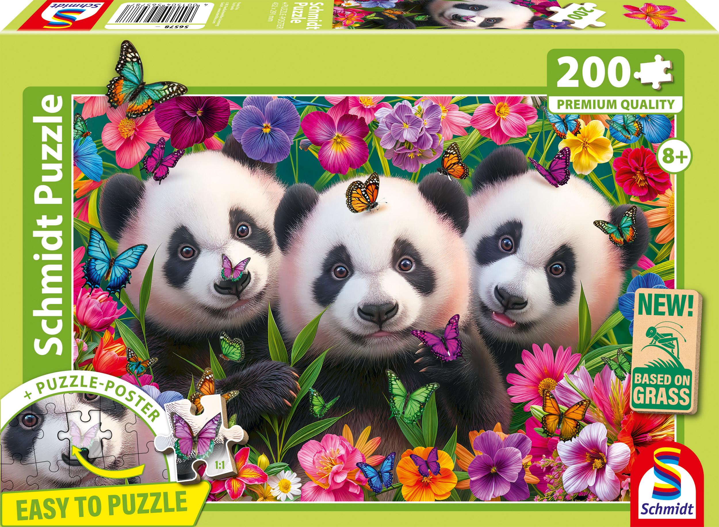 Schmidt Spiele SCHMIDT Puzzle Panda Trio 200 Stü ck 56578