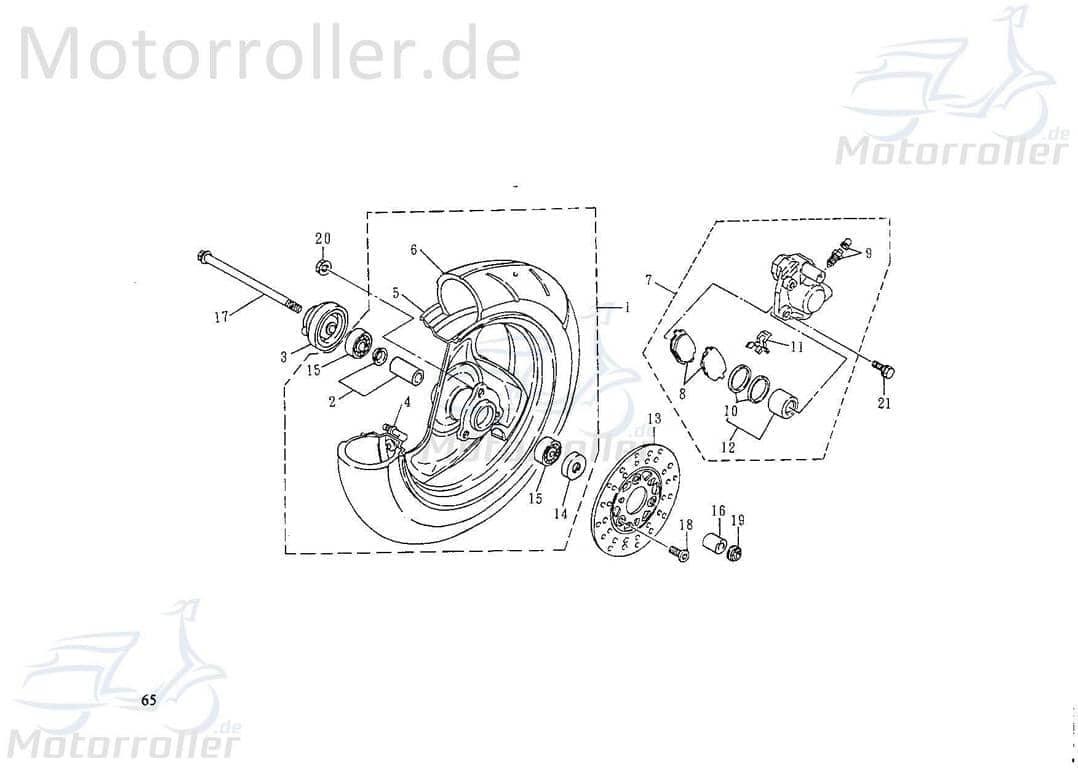 Rex Sport SMC Extra 50 S Vorderrad Roller 50ccm 2Takt 42500-NDF-00 Motorroller.de 100/90-10 Zoll Vorderradfelge Vorderfelge Vorderrad-Felge vorne Vorder-Felge