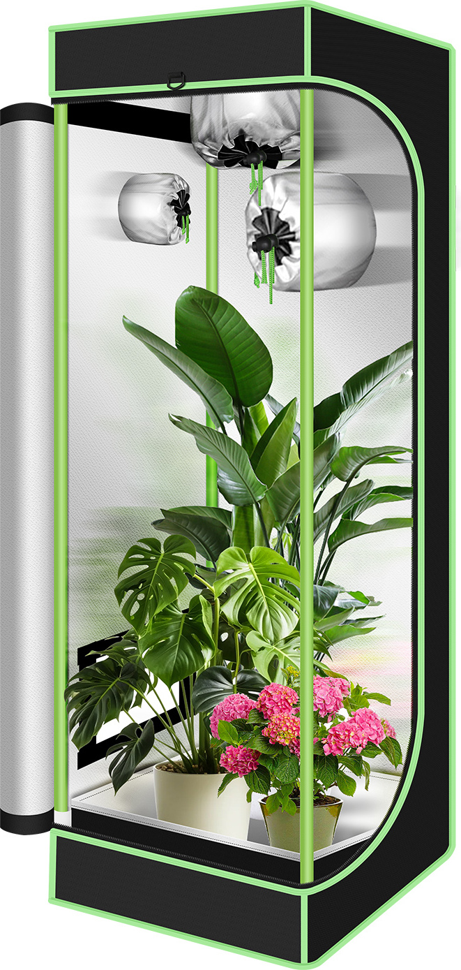 Hengda Grow Zelt für Pflanzen Zuchtzelt Gewächshaus Box Garten Anzucht Gemüse Kräuter Grow Schrank Indoor 40 x 40 x 120 cm Blumen klein Tomaten RL-HG6857-1-HDb