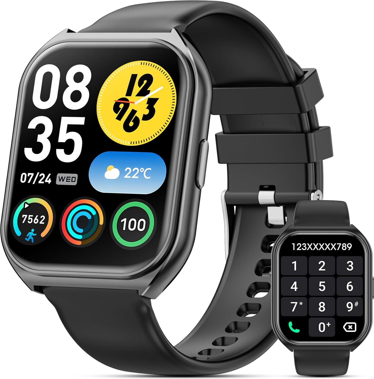 Smartwatch muži ženy, 1,85" HD smart hodinky s funkciou telefónu, 100+ športových režimov fitness hodinky s krokomerom srdcovej frekvencie pre Android iOS