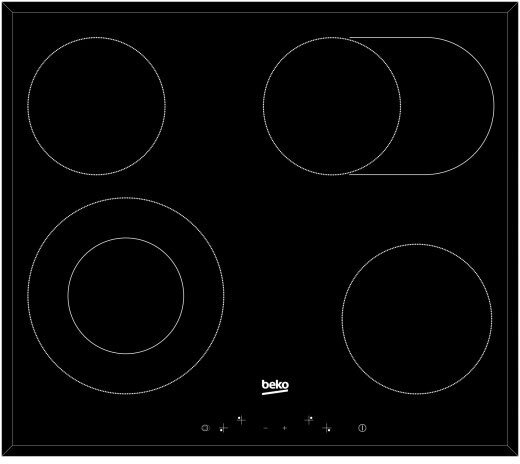 Beko Glaskeramik-Kochfeld EB9741FHL autark Bräterzone Touch-Control 60 cm EB 9741 FHL