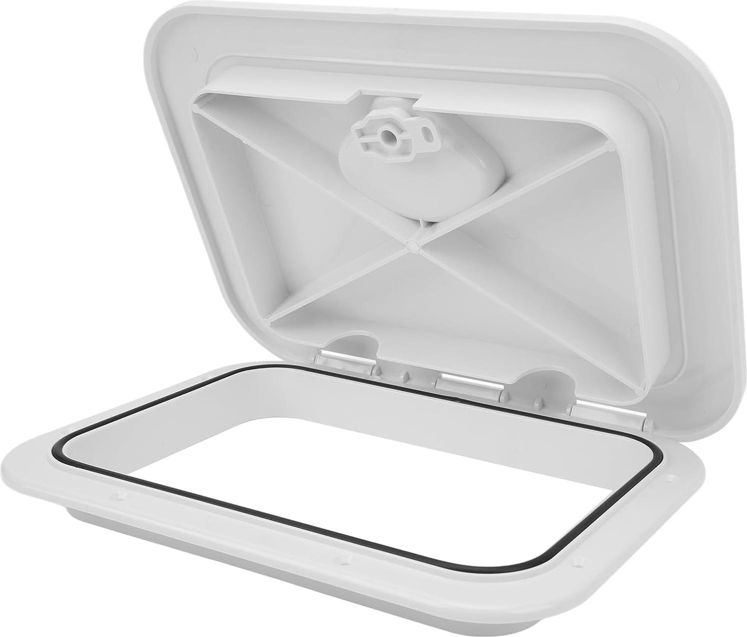 Markenlos Zugangsluke auf See - Marine Bootsluke - Deckel für Bootsluke Zugang zum Deck und Deckel - 10-5/8 X 14-3/4 / 270 Mm X 375 Mm - Öffnungsabstand: 7-1/2 X 11-1/2 (WEISS)