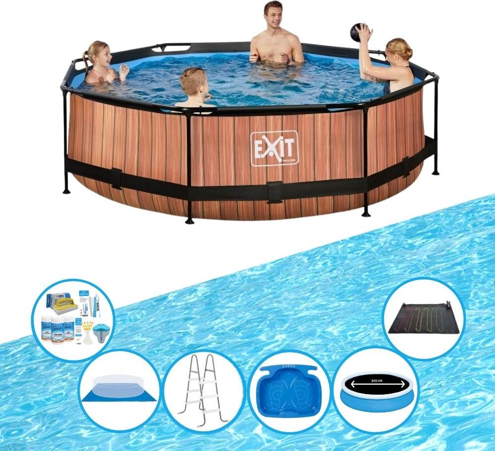 Bazén EXIT Timber Style - Rámový bazén ø300x76cm - Letný set