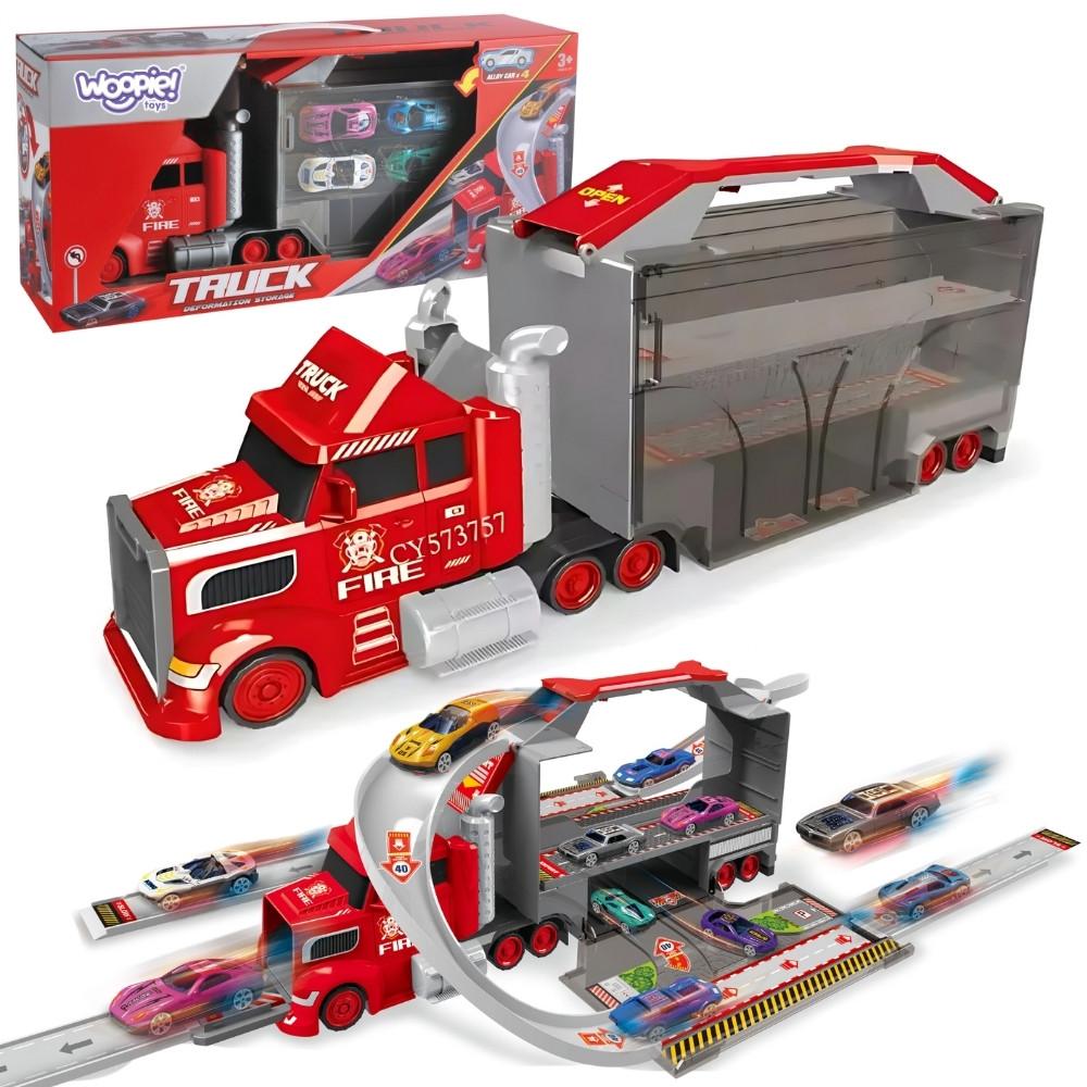 Woopie Truck Abschleppwagen-Garage-Rennbahn-Set