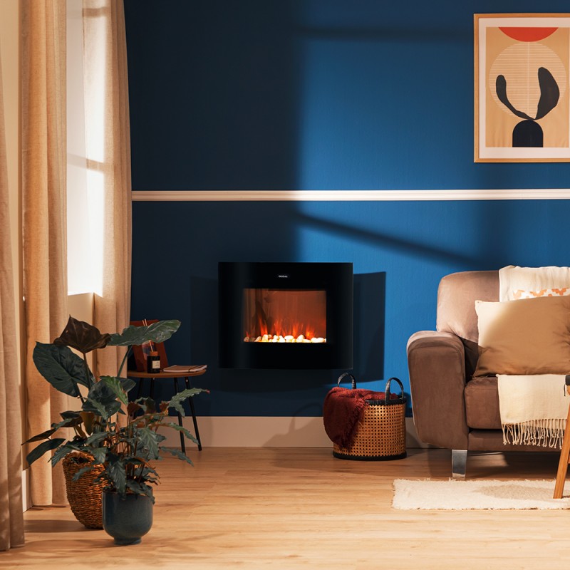 Dekoratívny elektrický nástenný krb Cecotec Ready Warm 2650 Zakrivené plamene Pripojené čierne 1000 - 2000 W