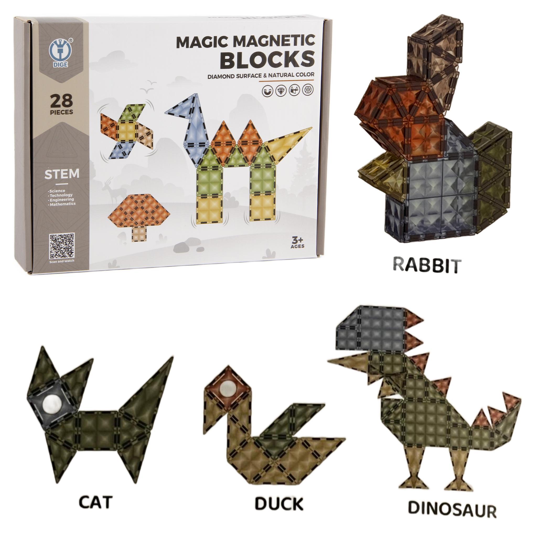 Dige Magnetbausteine – 28-tlg. Baukasten für Kinder, MINT Lernspielzeug