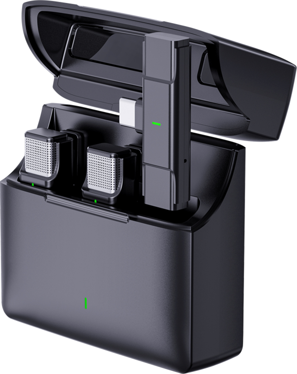 KKmoon One-Trigger-Two 2,4G Kabelloses Mikrofonsystem Ansteckmikrofon fuer Telefon Omnidirektionales Mini-Ansteckmikrofon Automatische Kopplung Intelligente Geraeuschunterdrueckung 300M uebertragungsreichweite fuer Android-Smartphones vom Typ C