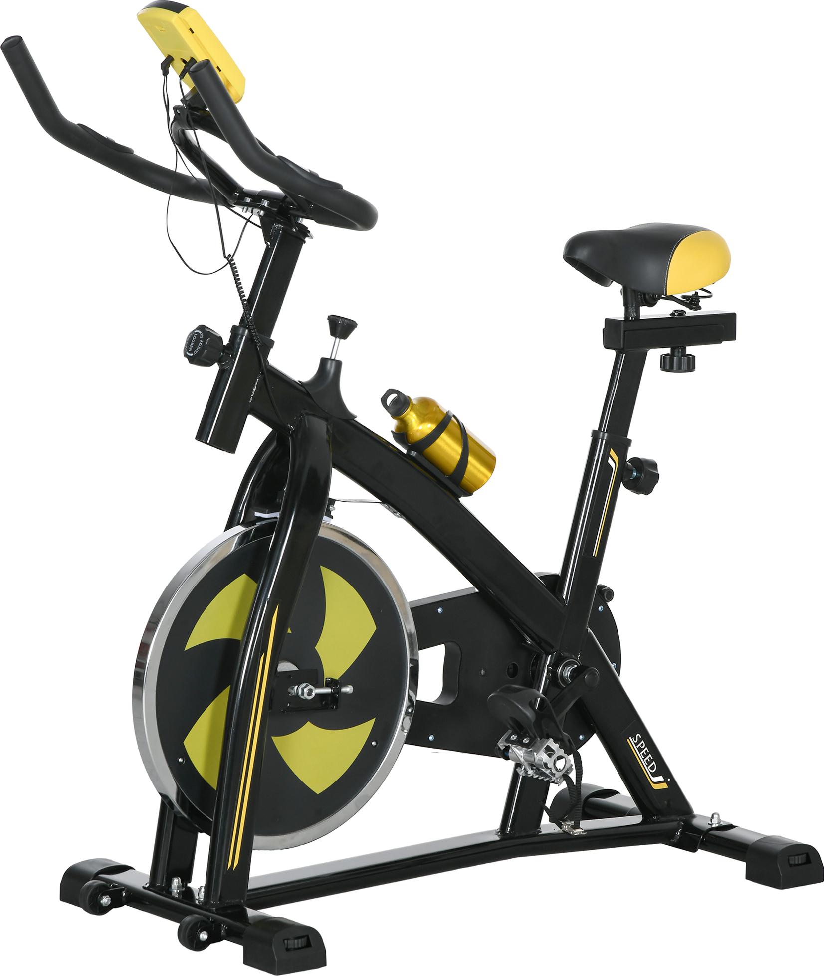 Heimtrainer, leise, anpassbarer Widerstand, Pulssensor, Monitor, Gelb