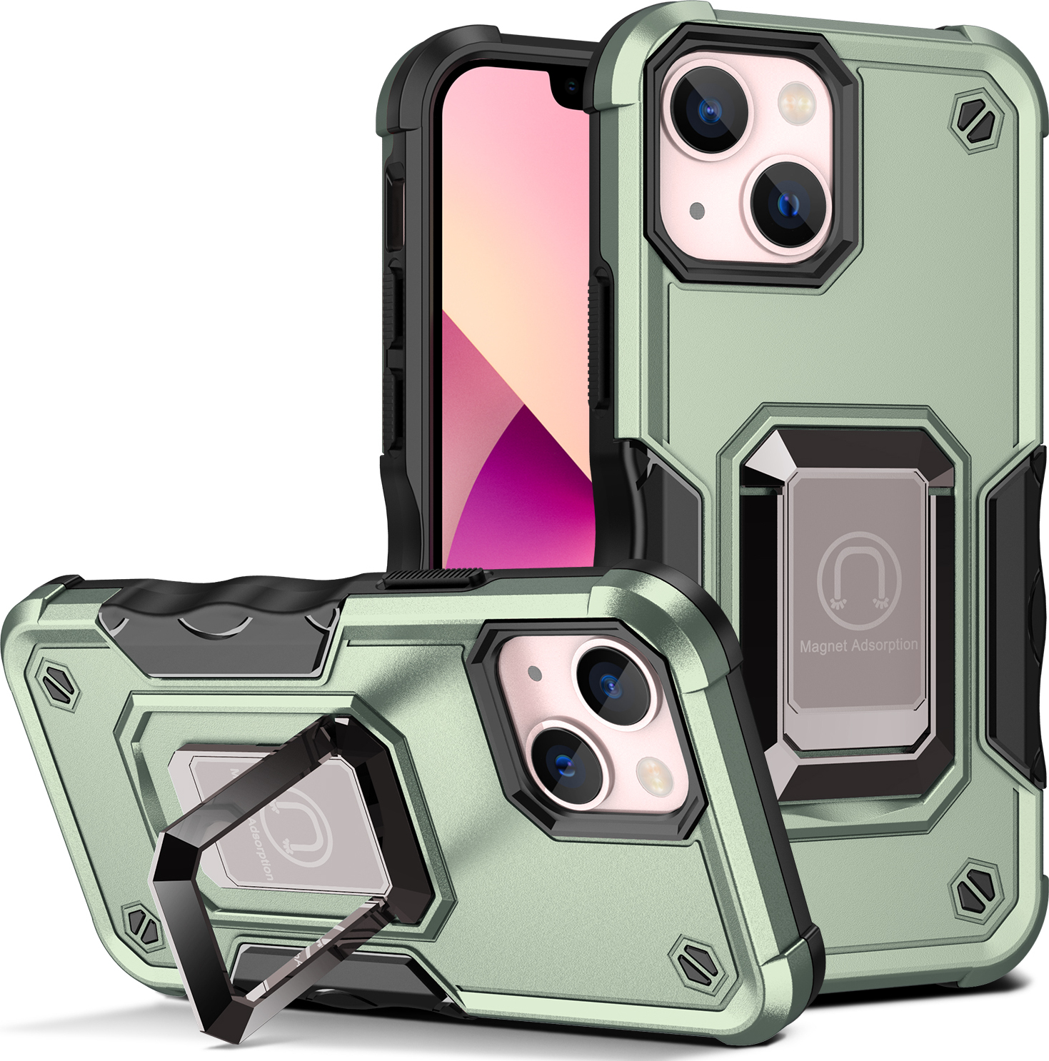 SORAKA Dual-Layer Hülle Für IPhone 5/5S/SE - Mit 360° Drehbarem Fingerring & Magnet Für Auto-Halterung