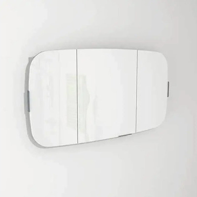 Spiegelschrank Devo Oval BxHxT 110x60x13.8 cm light grey/grey OV-SWL3D110-P34L10