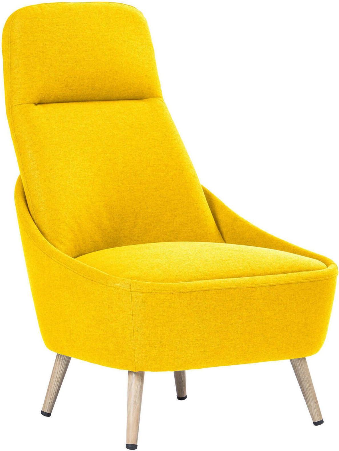 Dmora Bürostuhl Dcelli, Büro-Wartestuhl, Ergonomischer Wartestuhl, 77x65h100 cm, Gelb