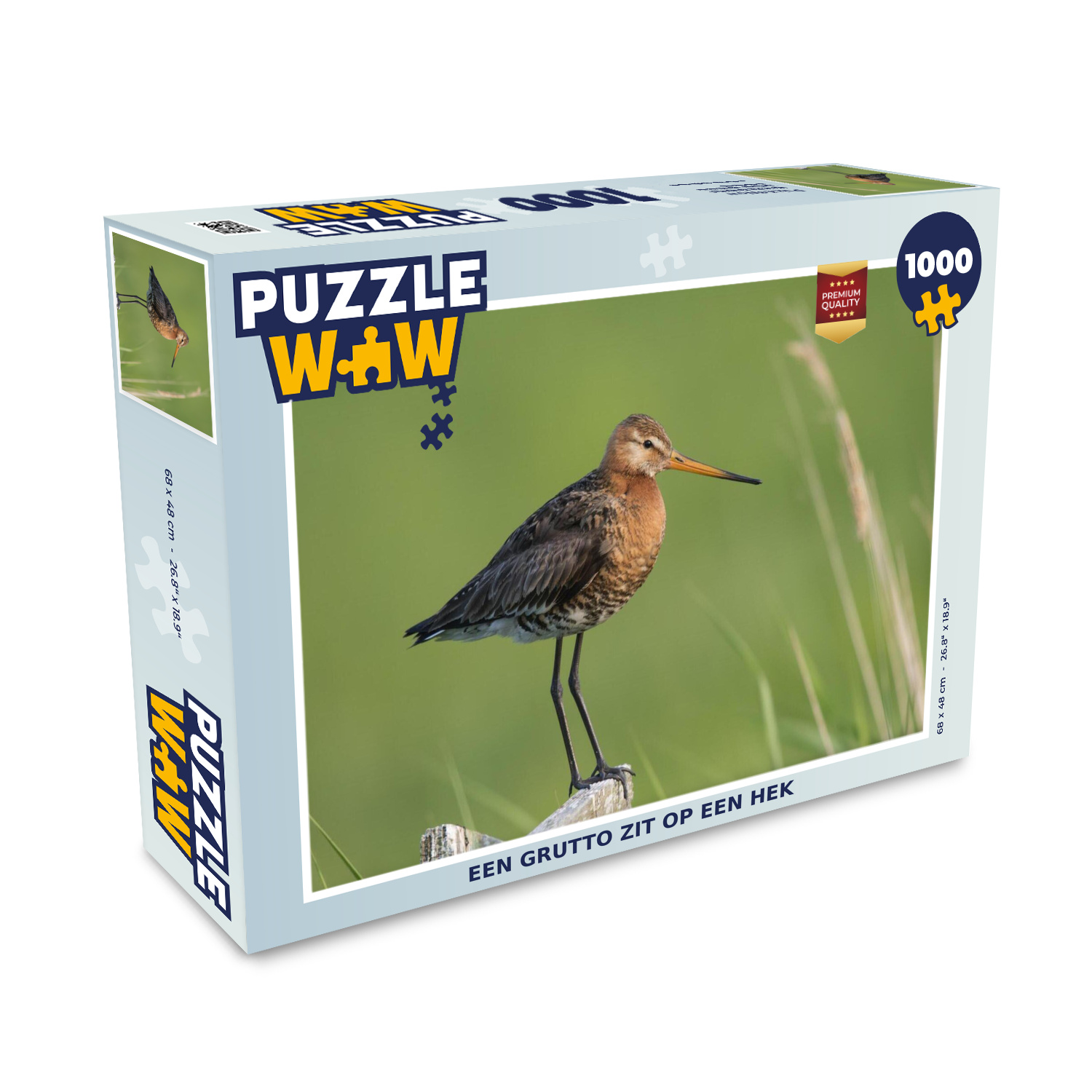 MuchoWow® Puzzle 1000 Teile Eine Uferschnepfe sitzt auf einem Zaun - Erwachsene - Rätsel 136|1299122