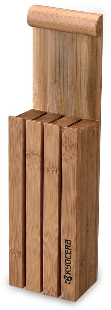 Kyocera Messerblock aus Bambus Holz für bis zu 3 Messer