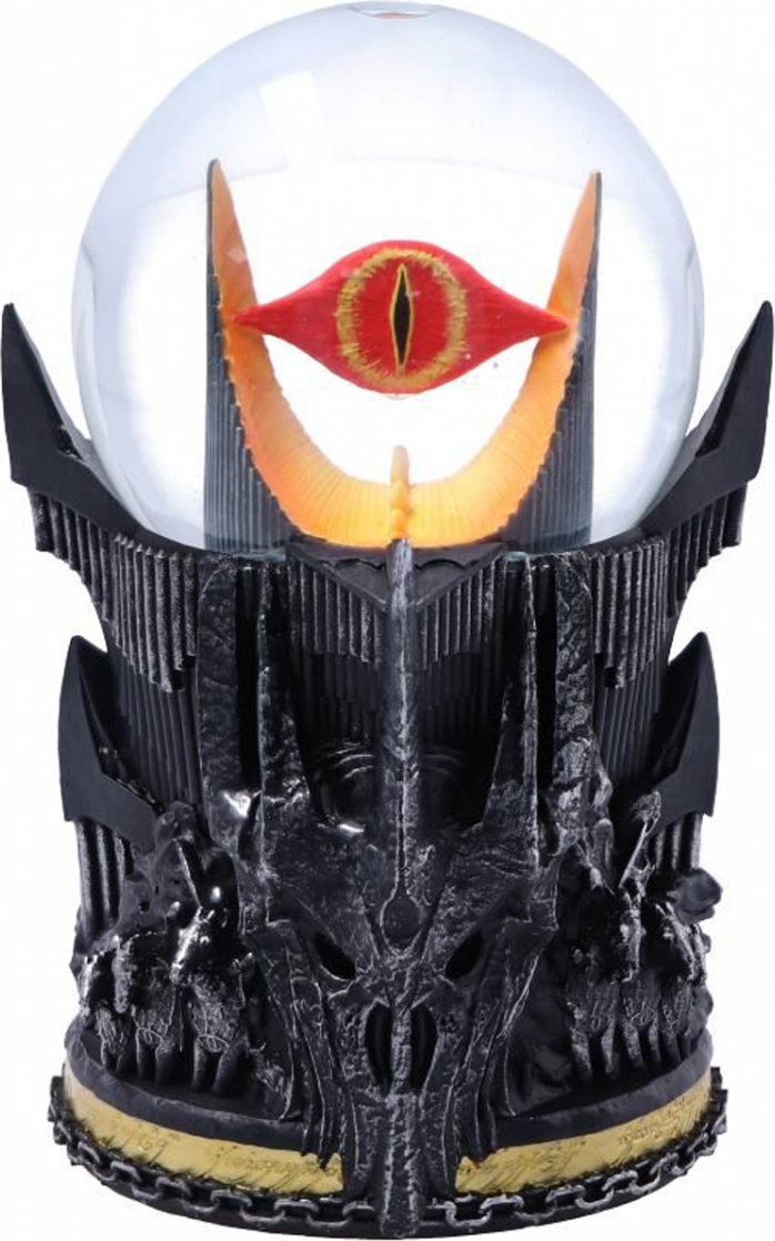 Nemesis Now Offizielles Lizenzprodukt Herr der Ringe, Sauron-Schneekugel, grau, 18 cm B6016V2