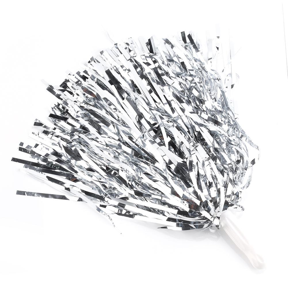 Lixada 6er-Set Cheerleader-Pompons – Accessoires für Cheerleading, Sport und Tanzpartys (silber) K_TJA00985-02_260509_54831
