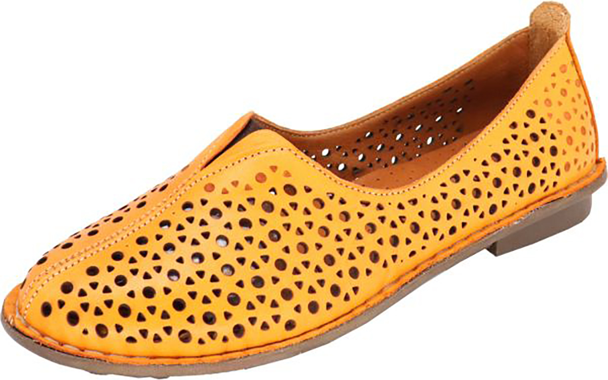 Miccos Shoes Miccos Damen Ballerinas Leder Slipper, Größe:38 EU, Farbe:Orange 207851_08_38