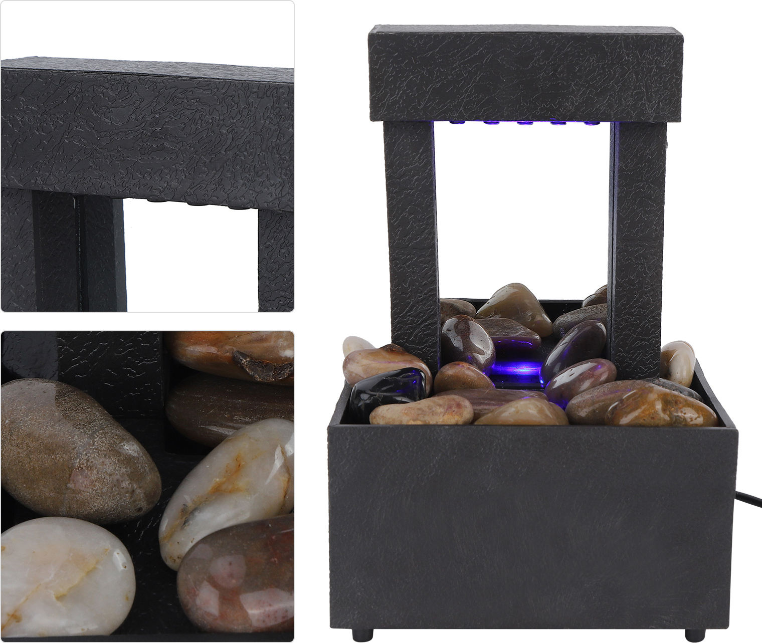 Cocosity Beleuchteter Tischbrunnen,Tischbrunnen,Tischbrunnen,Brunnen-Ornamente,LED-Tischbrunnen,Heim-Ornament,Tischdekoration