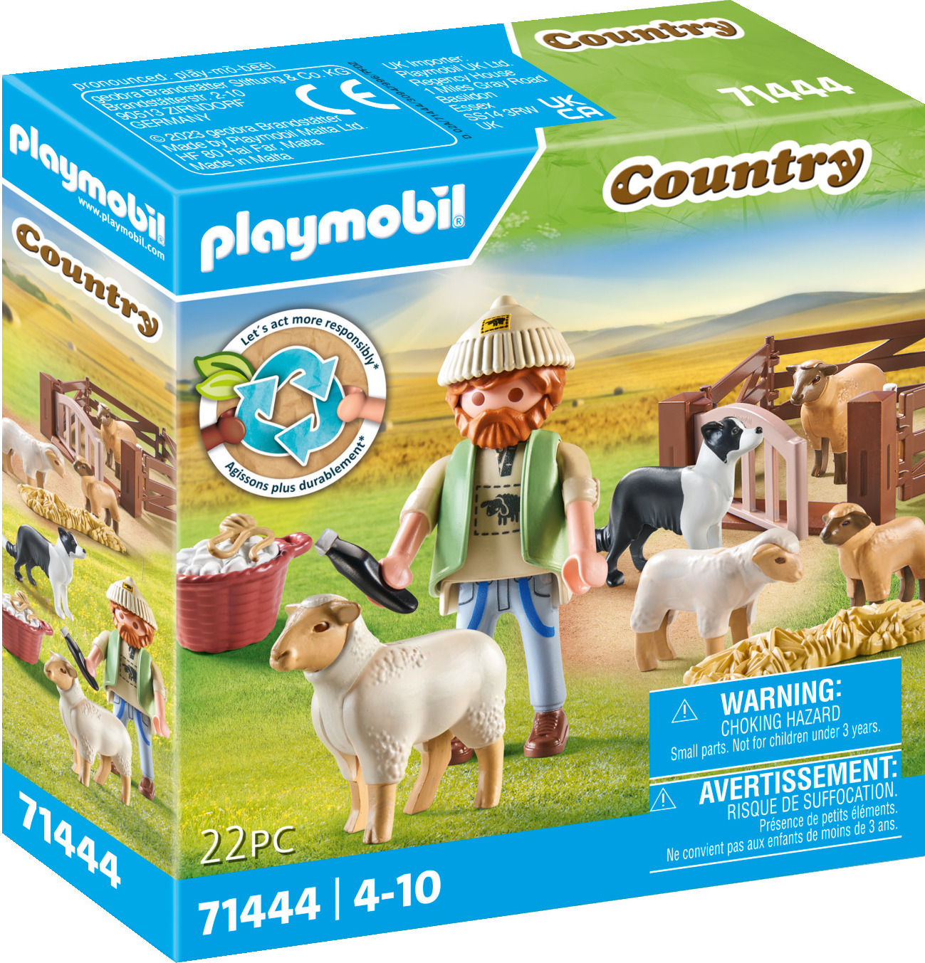 PLAYMOBIL Country 71444 Junger Schäfer mit Schafen