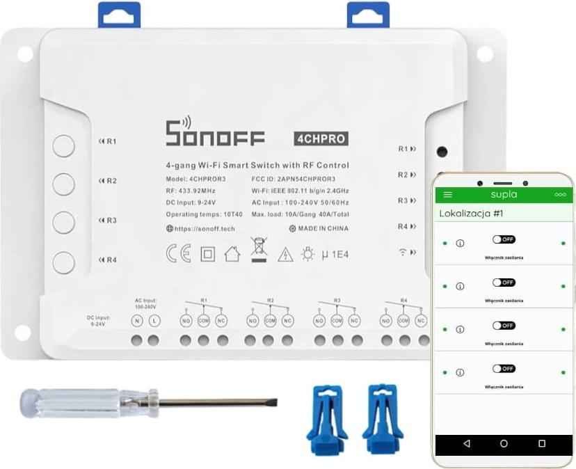 IteadStudio Sonoff 4CH Pro R3 4-Kanal-WLAN + RF 433 MHz-Schalter mit SUPLA-Firmware-Upgrade-Service
