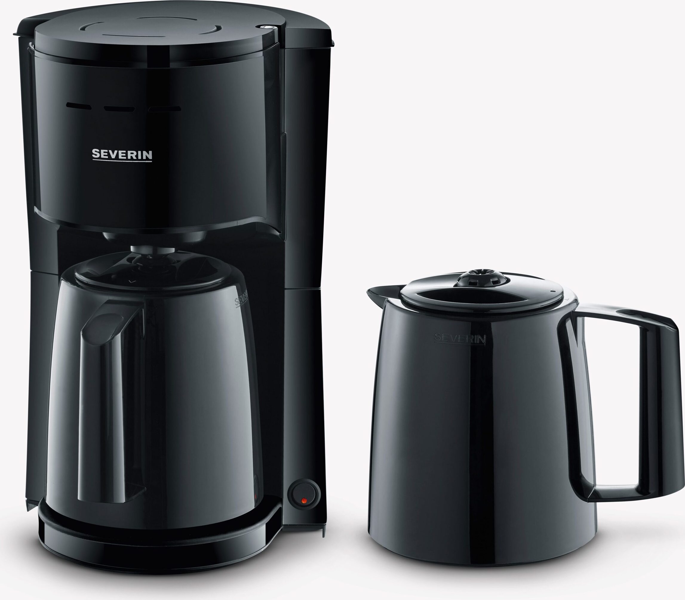 Filterkaffeemaschine Kaffeemaschine 1000W SEVERIN KA 9307 2 Thermokannen KA 9307 aus Kunststoff, schwarz Filterkaffeemaschine Kaffeemaschine Duo-filterkaffeemaschine Filterkaffeemaschine Mit 2 Thermokannen 9307000