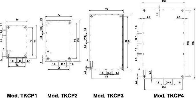 Teko GEHUSE MODELL 'COVER' - GRAU - 160 x 96 x 66.9mm TKCP3G