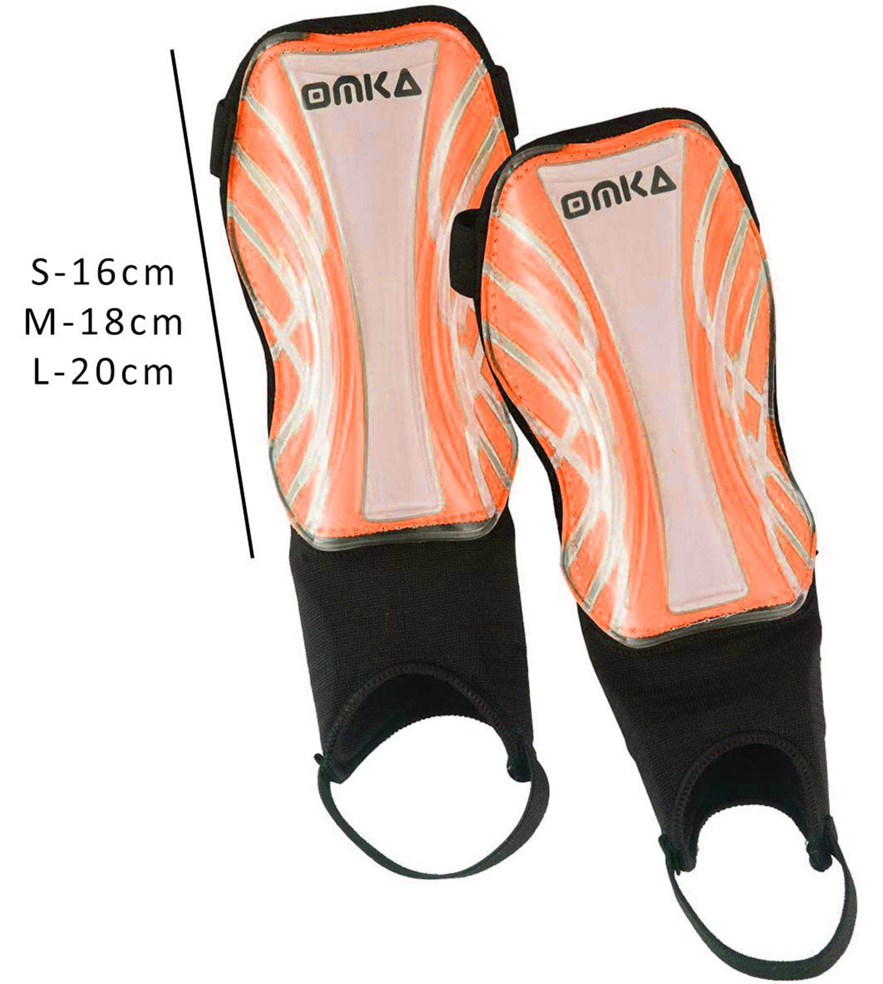 OMKA Schienbeinschoner Schienbeinschützer Shin Guard Fußball Knöchelschutz Kinder Erwachsene, Größe:S, Farbe:Orange OK401