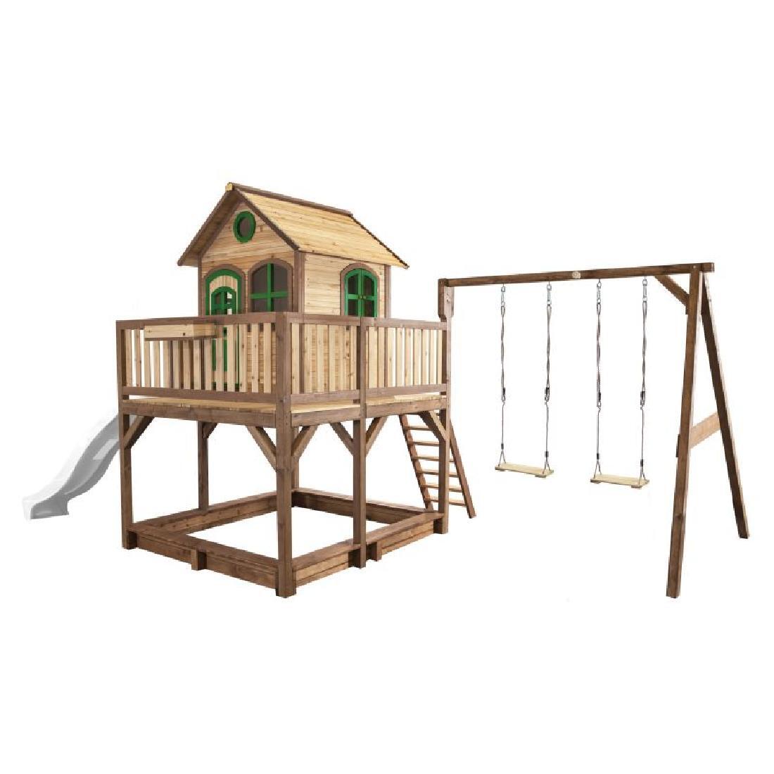 Pragma Axi Playhouse Liam 277 x 613 x 291 cm Holz Natur Weiß Grün A030.153.90