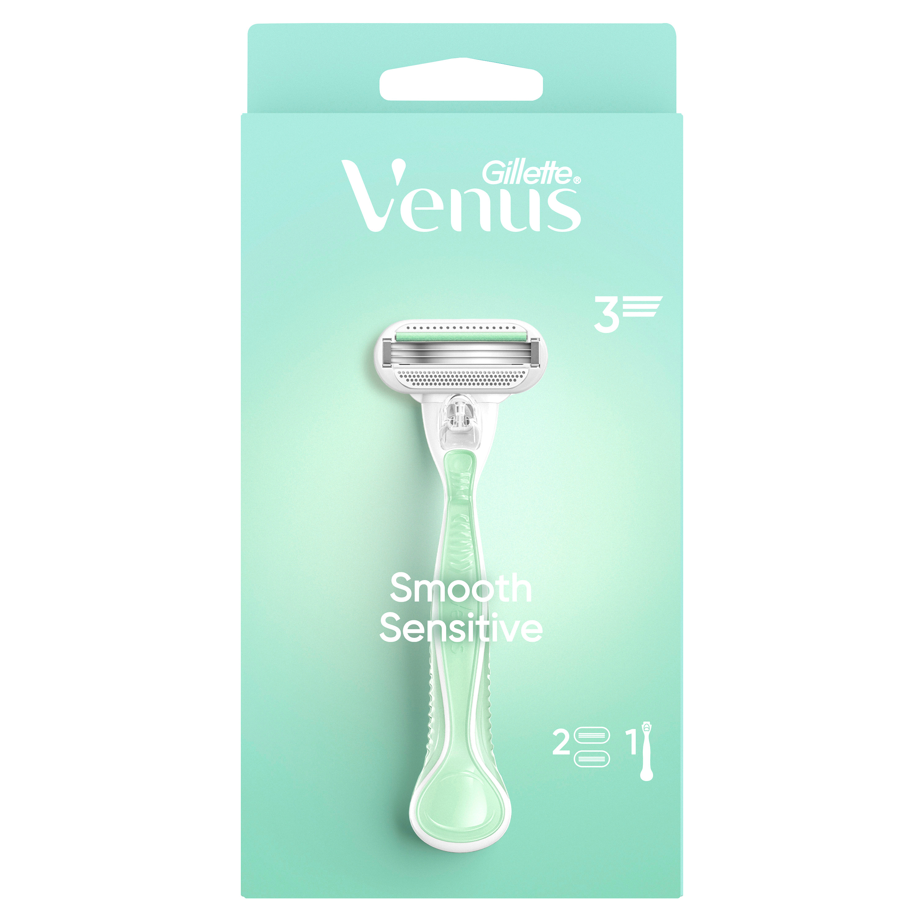 Procter & Gamble Gillette Venus Nassrasierer - Smooth Sensitive + 2 Ersatzklingen