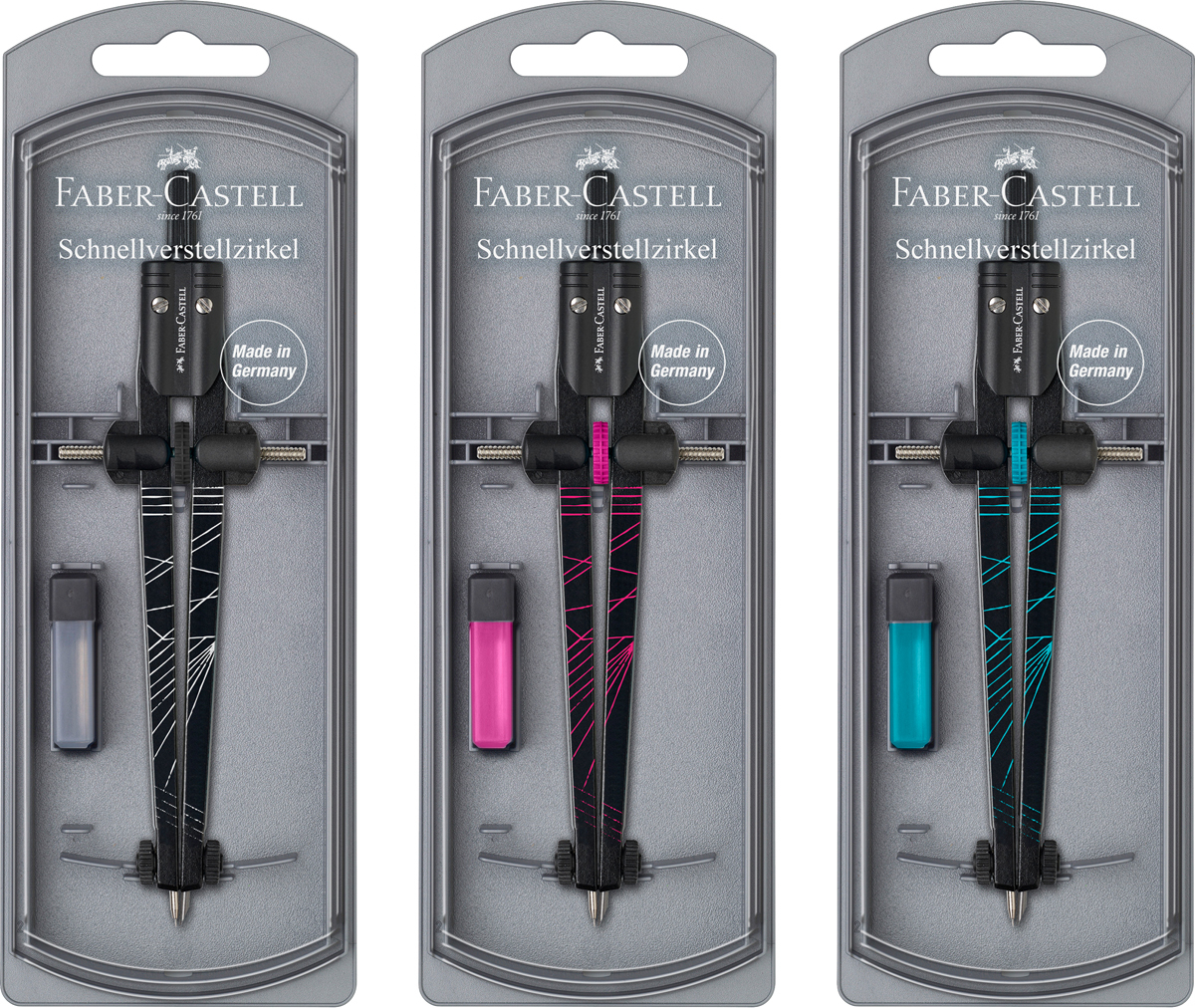 Compas Faber Castell Compas à Réglage Rapide - Vert Fluo / Noir - Faber-Castell Compas Lycée