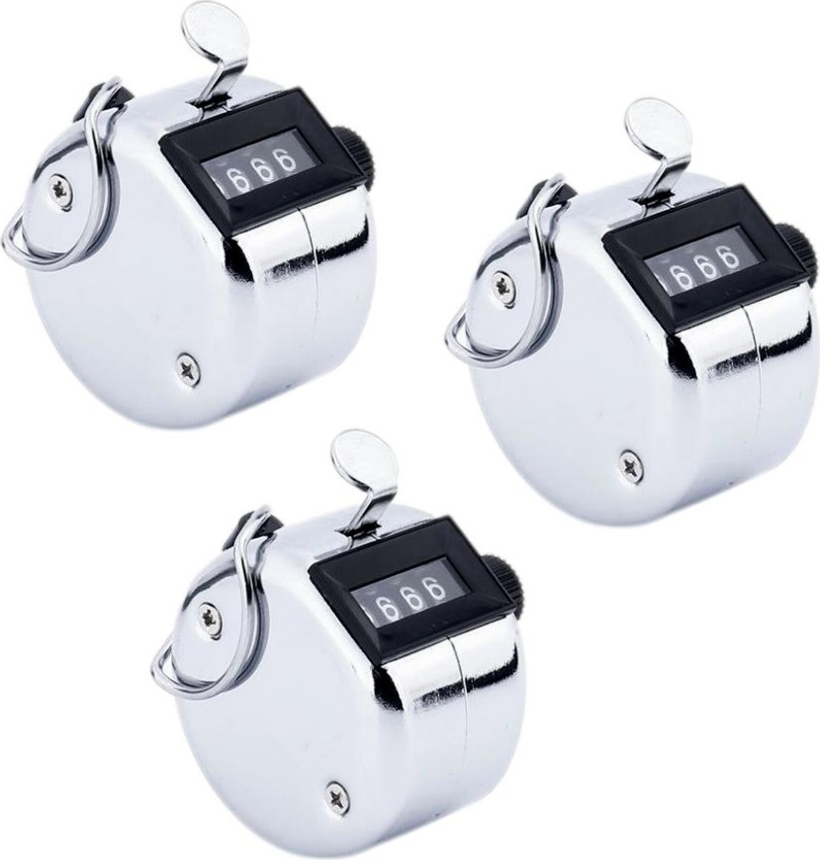 Lot De Trois Compteurs Manuels Métalliques Quatre Chiffres Pour Comptage De Personnes Golf Et Tricot Accessoire Pratique 95916611 Lot De Trois Compteurs Manuels Métalliques Quatre Chiffres Pour Comptage De Personnes Golf Et Tricot Accessoire Pratique 95916611