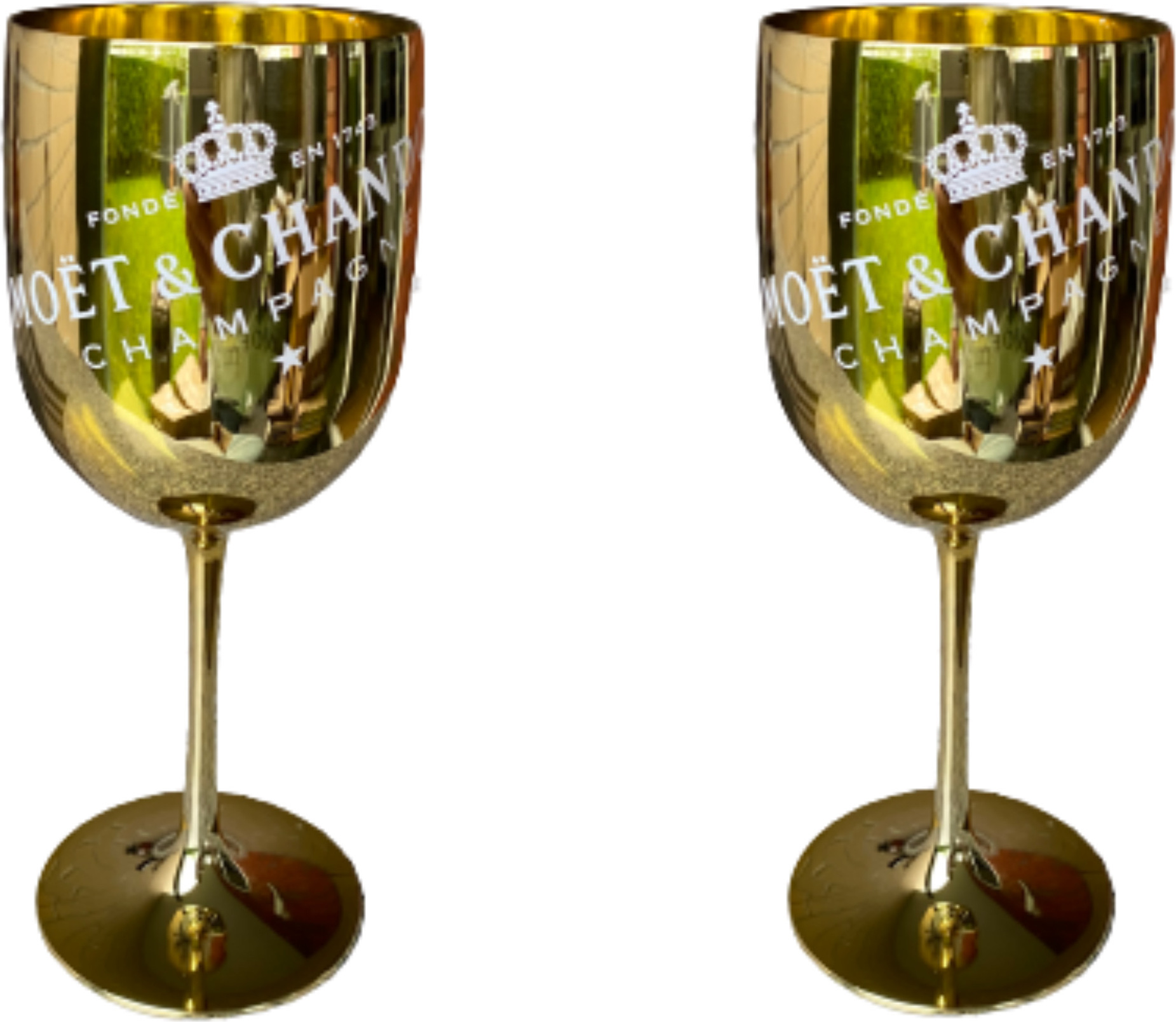 Moet & Chandon Moët Chandon Champagner Gläser 2x Set Weinglas gold Champagnergläser Luxus 64385450