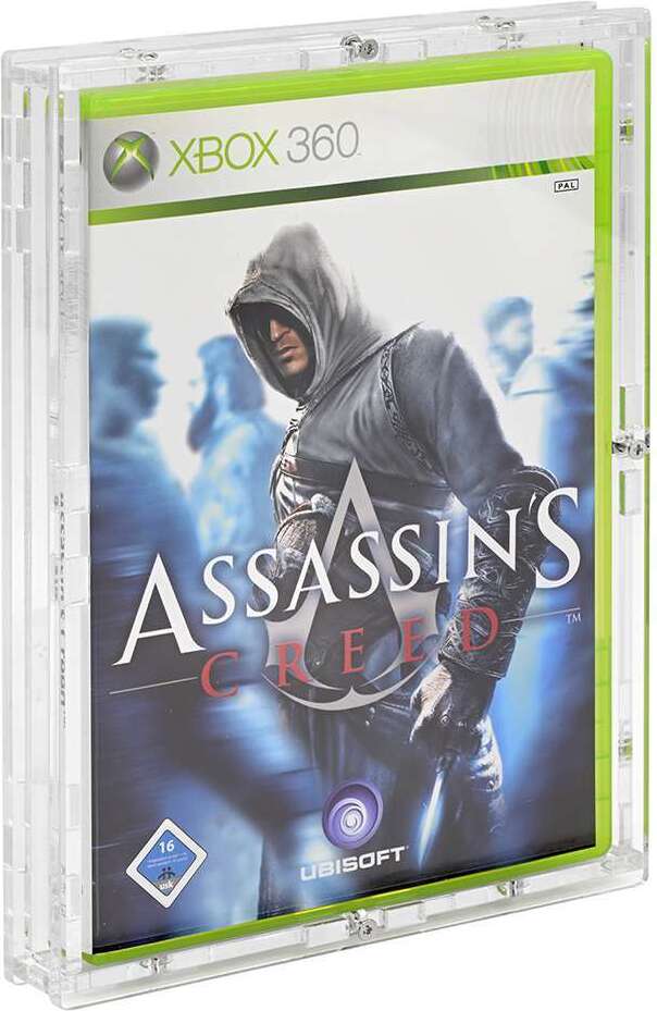 HB Präsentationssysteme oHG Verschraubtes Acryl Case / Schutzbox aus glasklarem Acrylglas für Xbox 360 Spiel in/ UV-Schutz / Acrylbox / Protector / Transparent - Zeigis® 101163-002