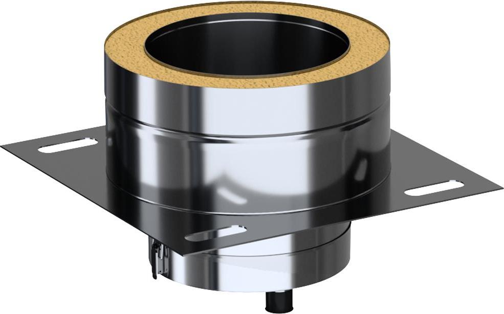 FIREFIX R150/WDV – Mandrino A Parete Doppio Allungato Per Tubi Stufa Ø150 Mm, Non Verniciato, 300 Mm - 2