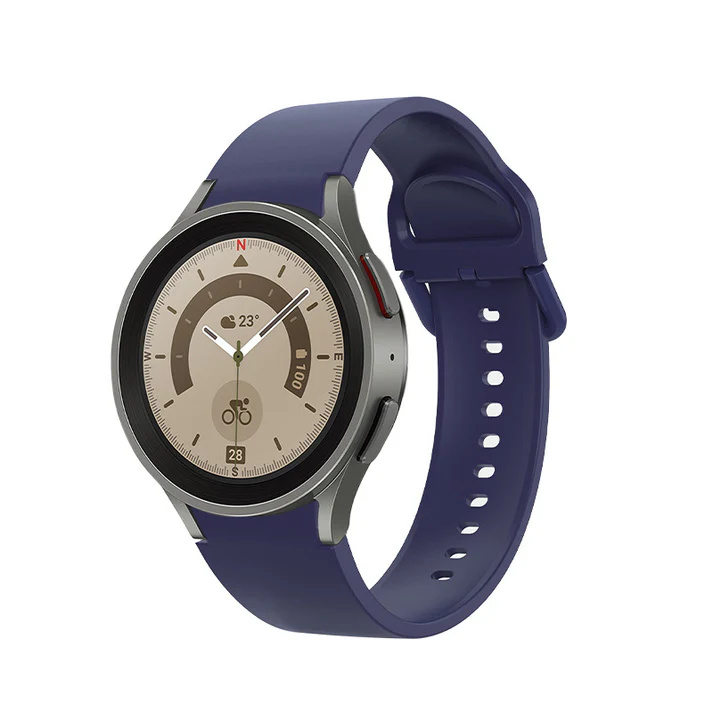 20 mm silikónový remienok SYSTEM-S pre inteligentné hodinky Samsung Galaxy Watch 5 4 v modrej farbe