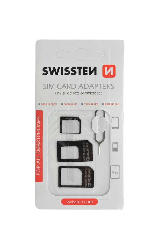 Swissten 3in1 microSIM/nanoSIM-Kartenadapter