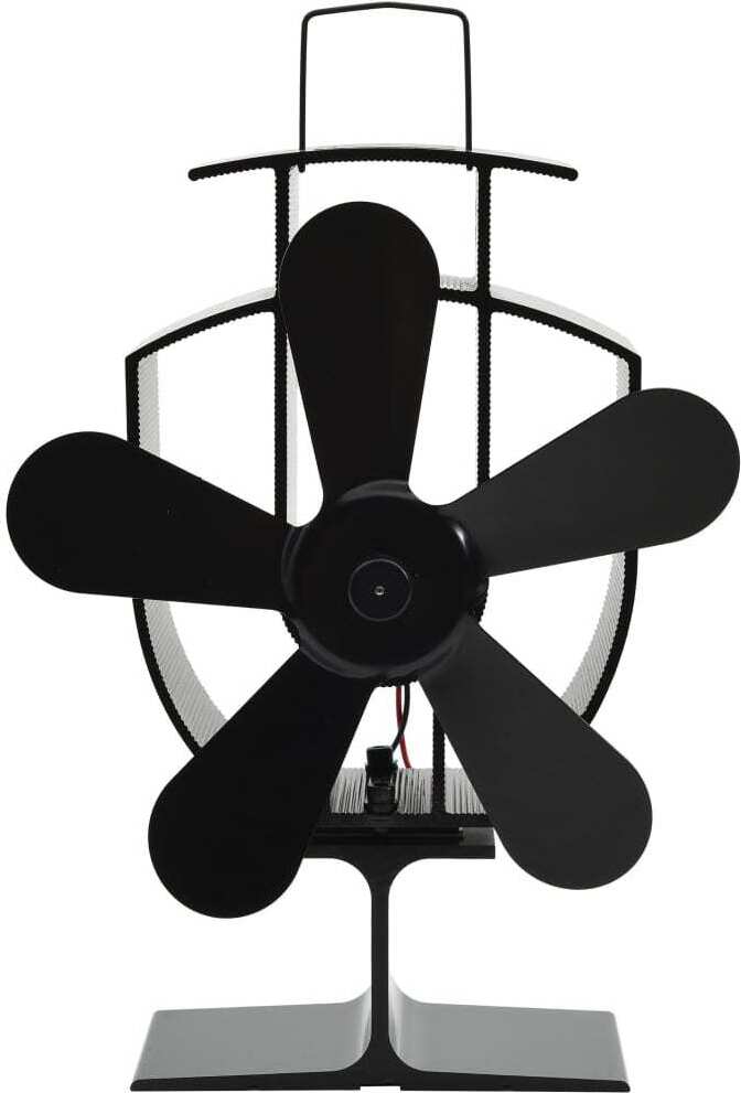 Ventilátor do rúry s tepelným pohonom 5 lopatiek čierny