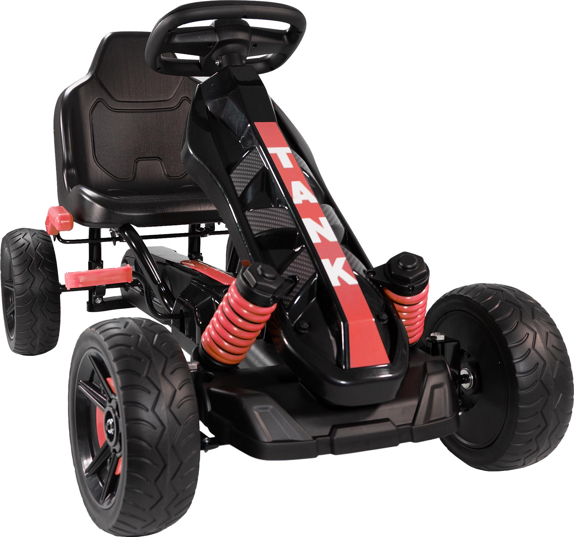 Lemodo Go Kart Tretfahrzeug rot, Kinderfahrzeug ab 3 Jahre, Pedalfahrzeug NA327_R