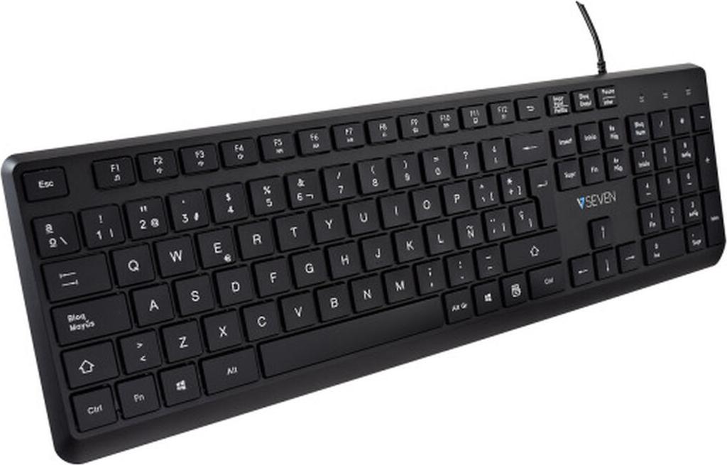 Tastatur V7 KU350ES Schwarz Qwerty Spanisch